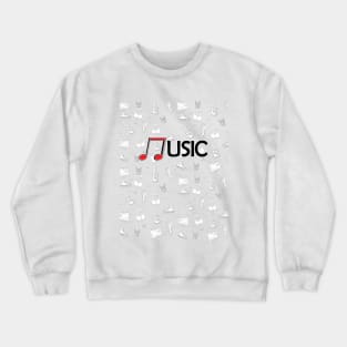 Music Sound Stuff Red and Black Crewneck Sweatshirt